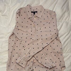 Banana Republic Striped Button-Up Shirt with Small elephant Print